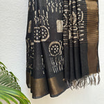 Load image into Gallery viewer, Midnight Batik Cotton Silk Saree
