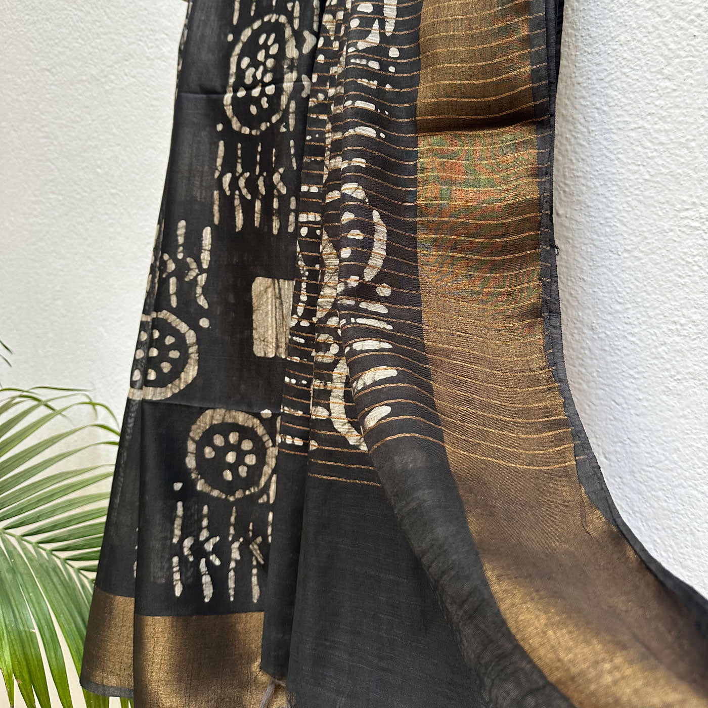 Midnight Batik Cotton Silk Saree