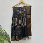 Load image into Gallery viewer, Midnight Batik Cotton Silk Saree
