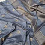 Load image into Gallery viewer, Midnight Cotton Bamboo Silk Saree
