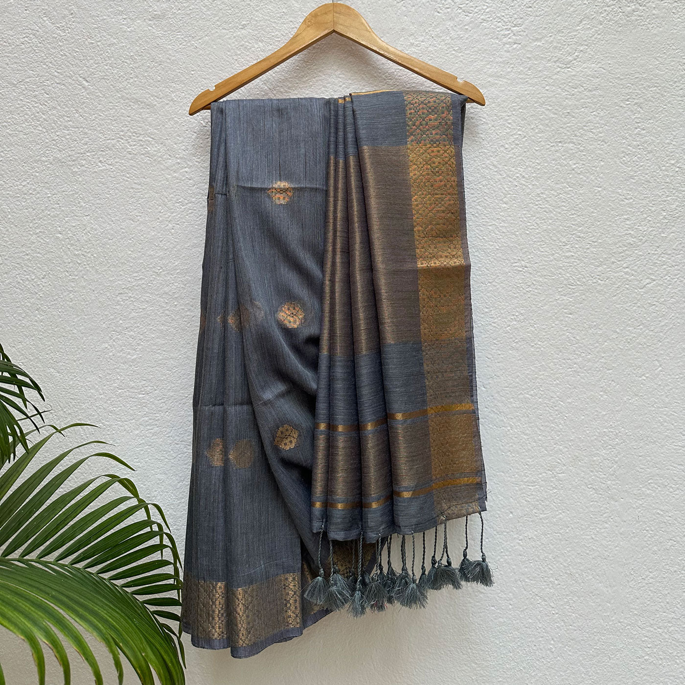 Midnight Cotton Bamboo Silk Saree