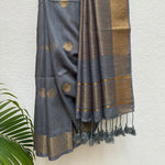 Load image into Gallery viewer, Midnight Cotton Bamboo Silk Saree
