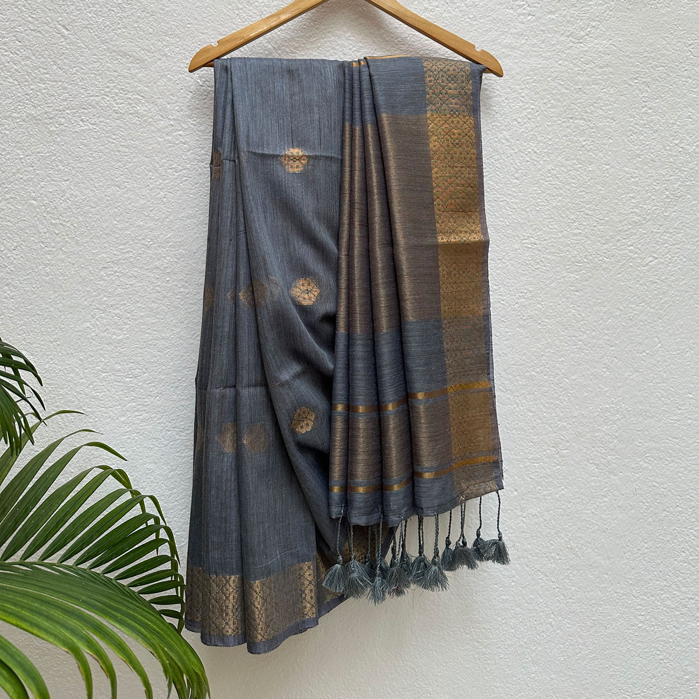 Midnight Cotton Bamboo Silk Saree