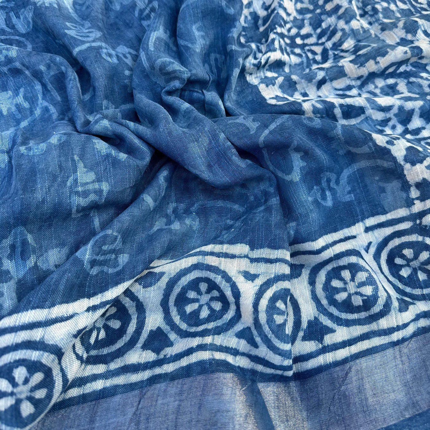 Peacock Pure Cotton Handblock Printed linen Saree – Preppy Apparels