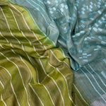 Load image into Gallery viewer, Opal Green Cotton Bamboo Silk Saree
