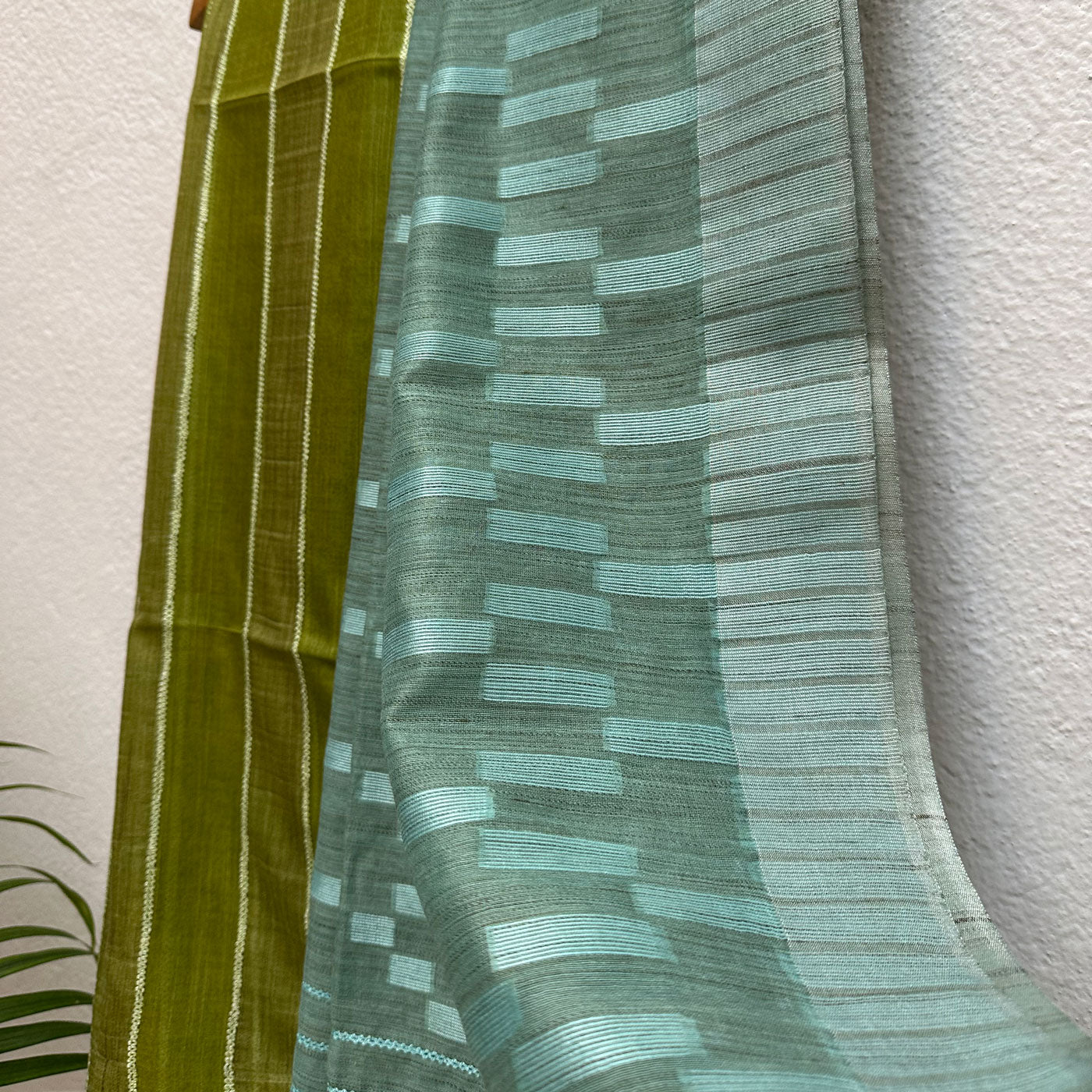 Opal Green Cotton Bamboo Silk Saree