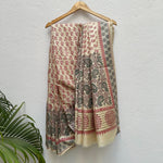 Load image into Gallery viewer, Paisley Garden Handblock Printed Desi Tussar Silk Saree
