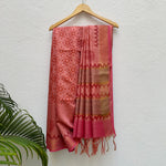 Load image into Gallery viewer, Parijat Handblock Printed Moonga Silk Saree
