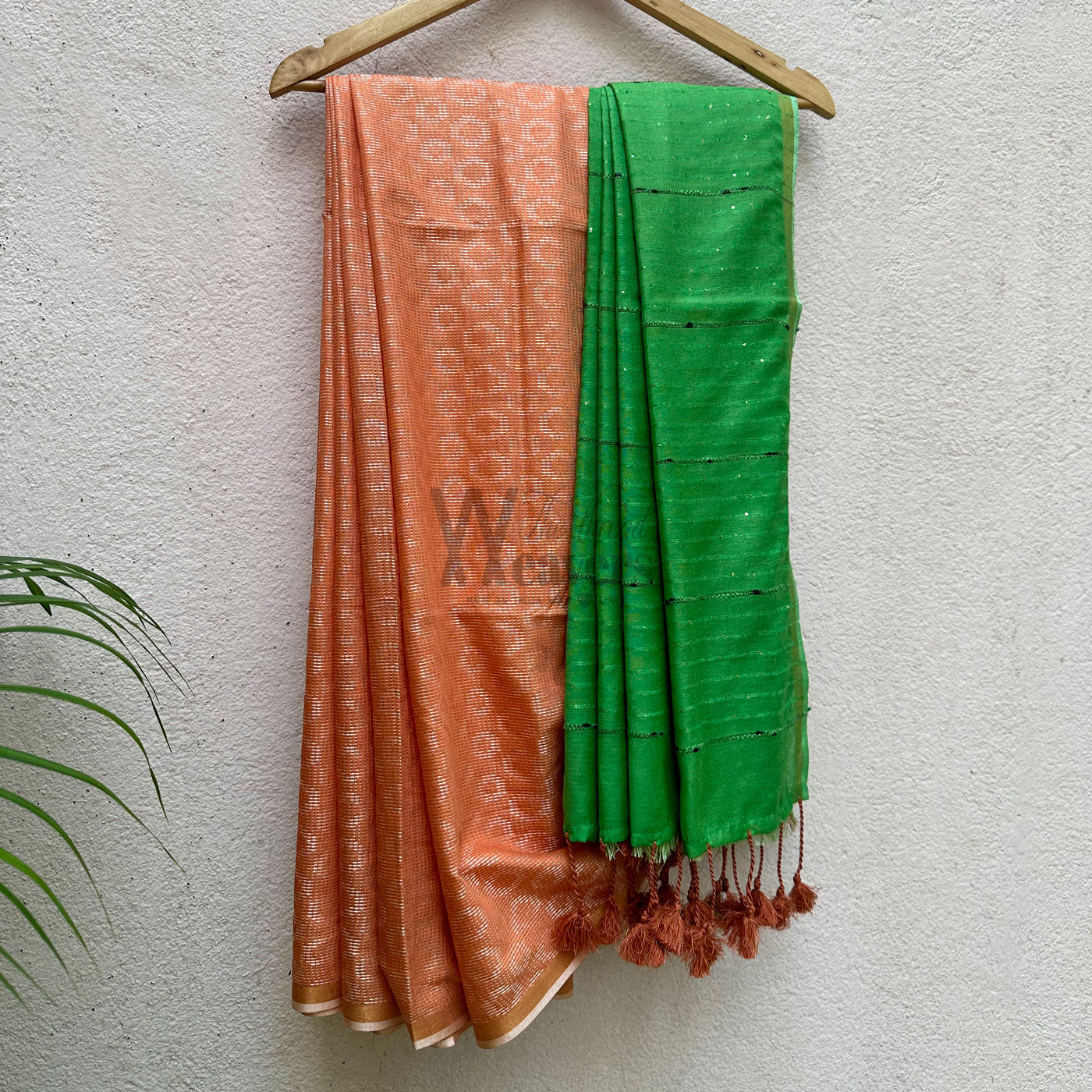 Peach Cobbler Cotton Viscose Saree