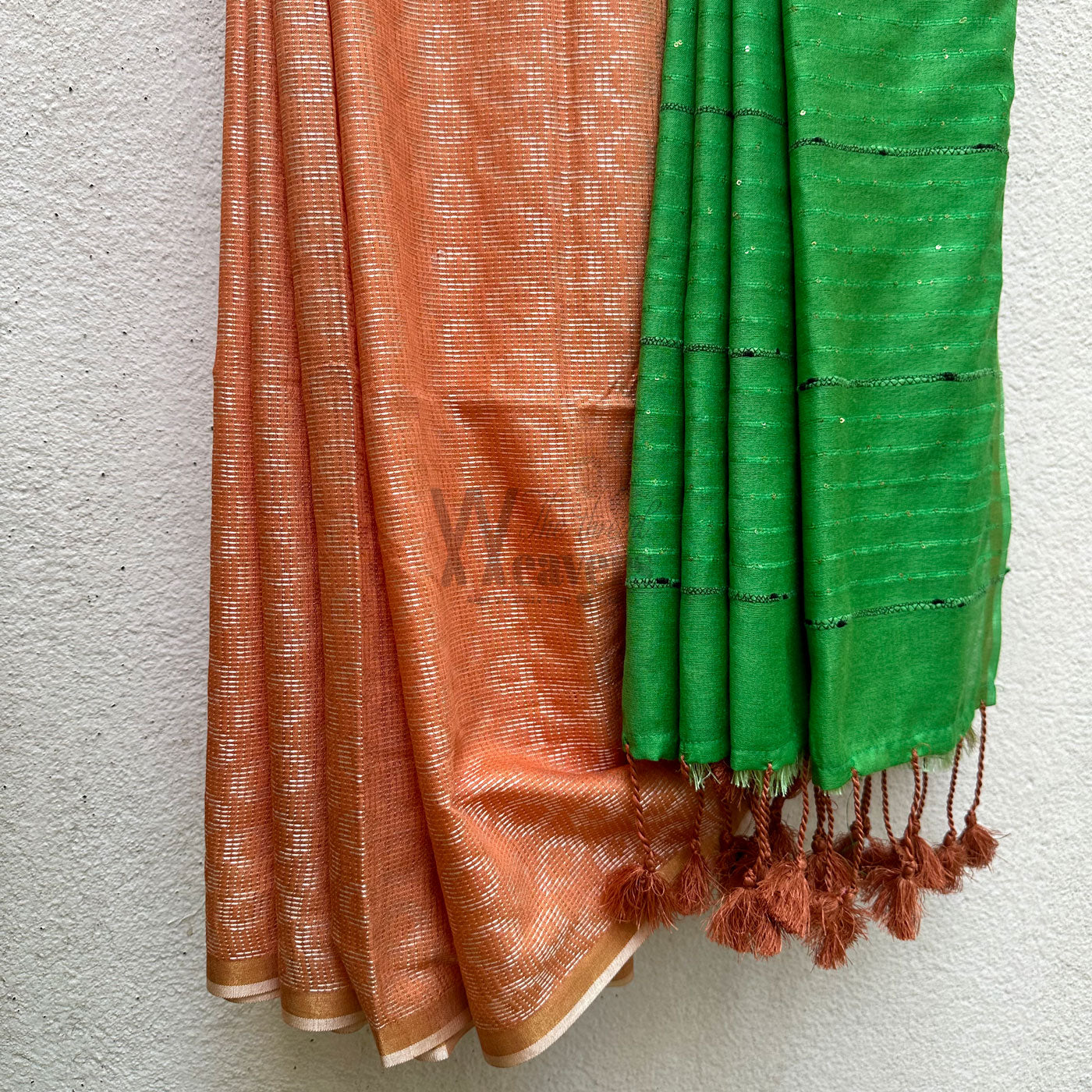 Peach Cobbler Cotton Viscose Saree