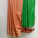 Load image into Gallery viewer, Peach Cobbler Cotton Viscose Saree
