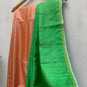 Peach Cobbler Cotton Viscose Saree