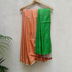 Load image into Gallery viewer, Peach Cobbler Cotton Viscose Saree
