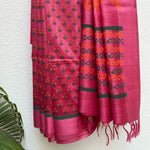 Load image into Gallery viewer, Preshti Handblock Printed Moonga Silk Saree
