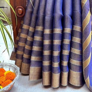 Purple Passion Zari Linen Saree