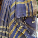 Load image into Gallery viewer, Purple Passion Zari Linen Saree
