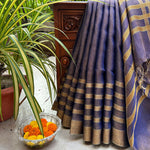 Load image into Gallery viewer, Purple Passion Zari Linen Saree
