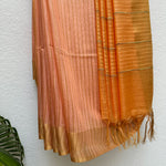 Load image into Gallery viewer, Salmon Buff Cotton Silk Saree
