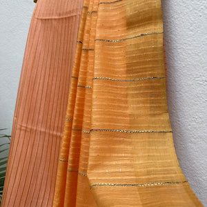 Salmon Buff Cotton Silk Saree