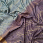 Load image into Gallery viewer, Sparkling Grape Cotton Bamboo Silk Saree
