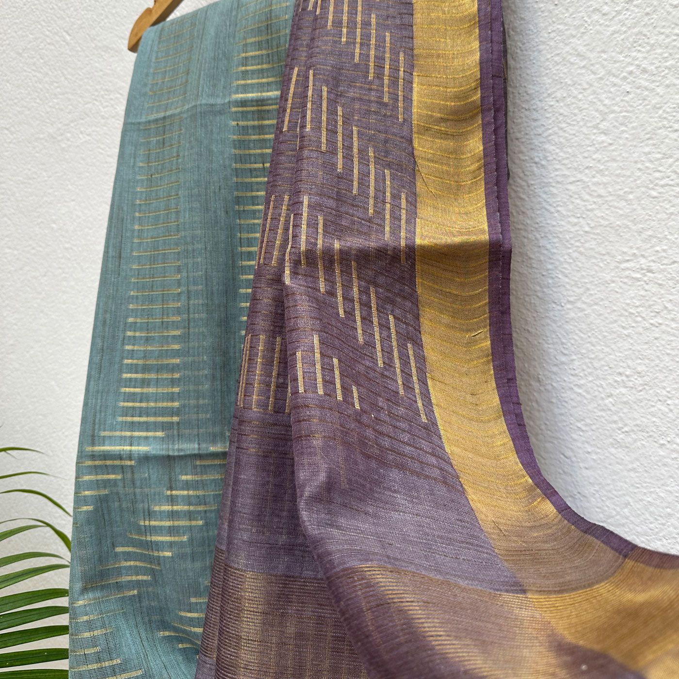 Sparkling Grape Cotton Bamboo Silk Saree