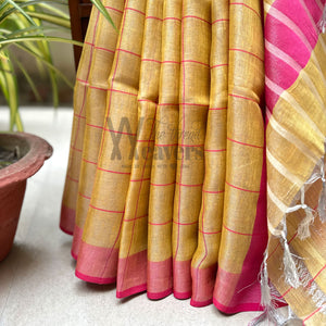 Sweet Manhattan Zari Linen Saree