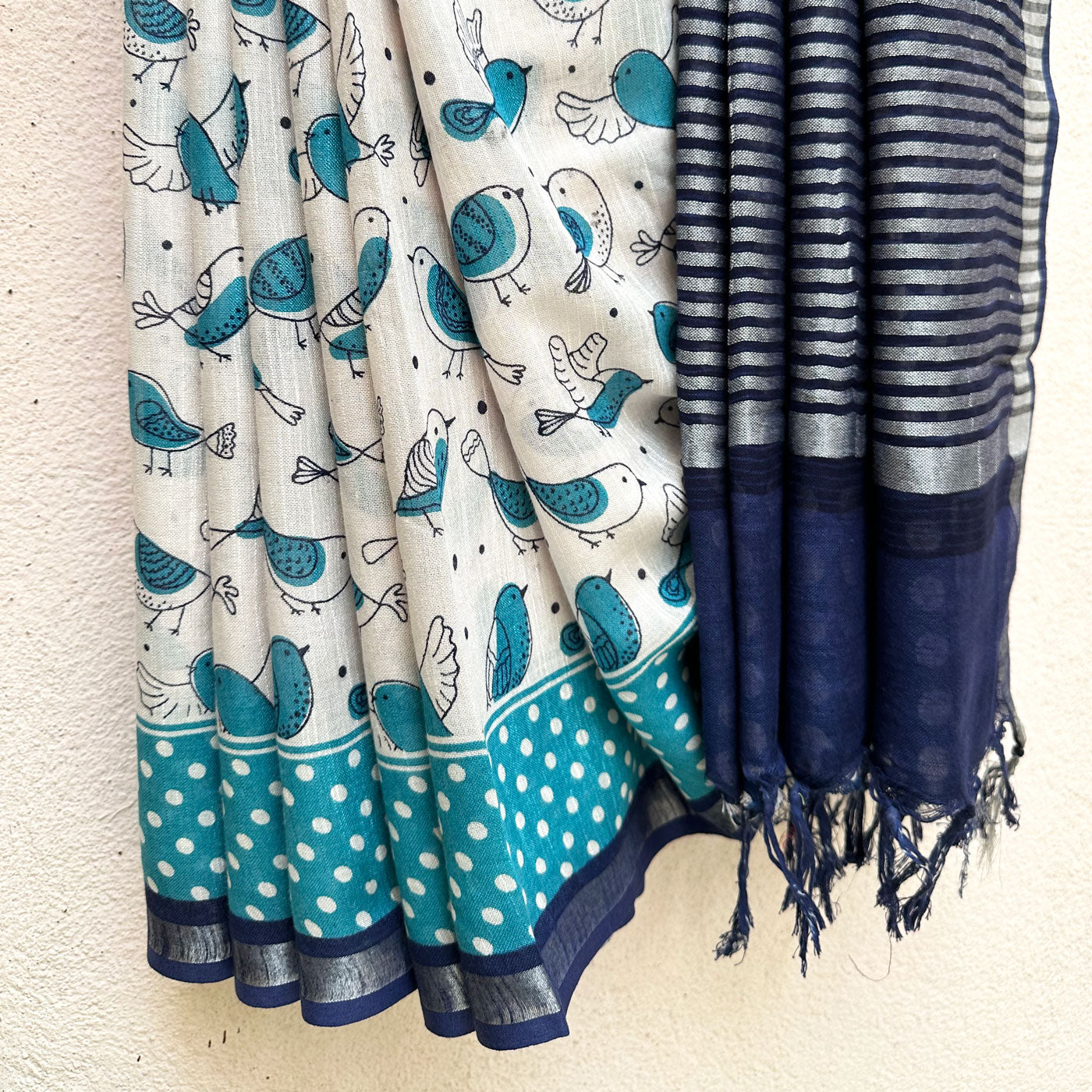 Three Little Bird Cotton Saree