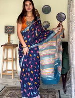 Load image into Gallery viewer, Scandi Bird Organic Linen Saree
