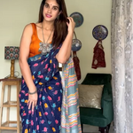 Load image into Gallery viewer, Scandi Bird Organic Linen Saree
