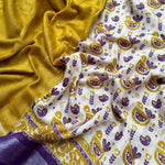 Load image into Gallery viewer, Vikings Printed Organic Linen Saree
