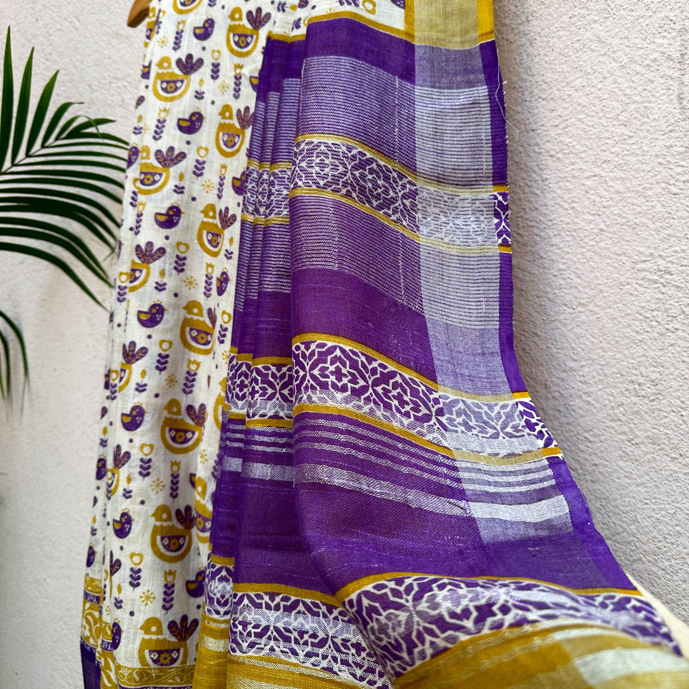 Vikings Printed Organic Linen Saree