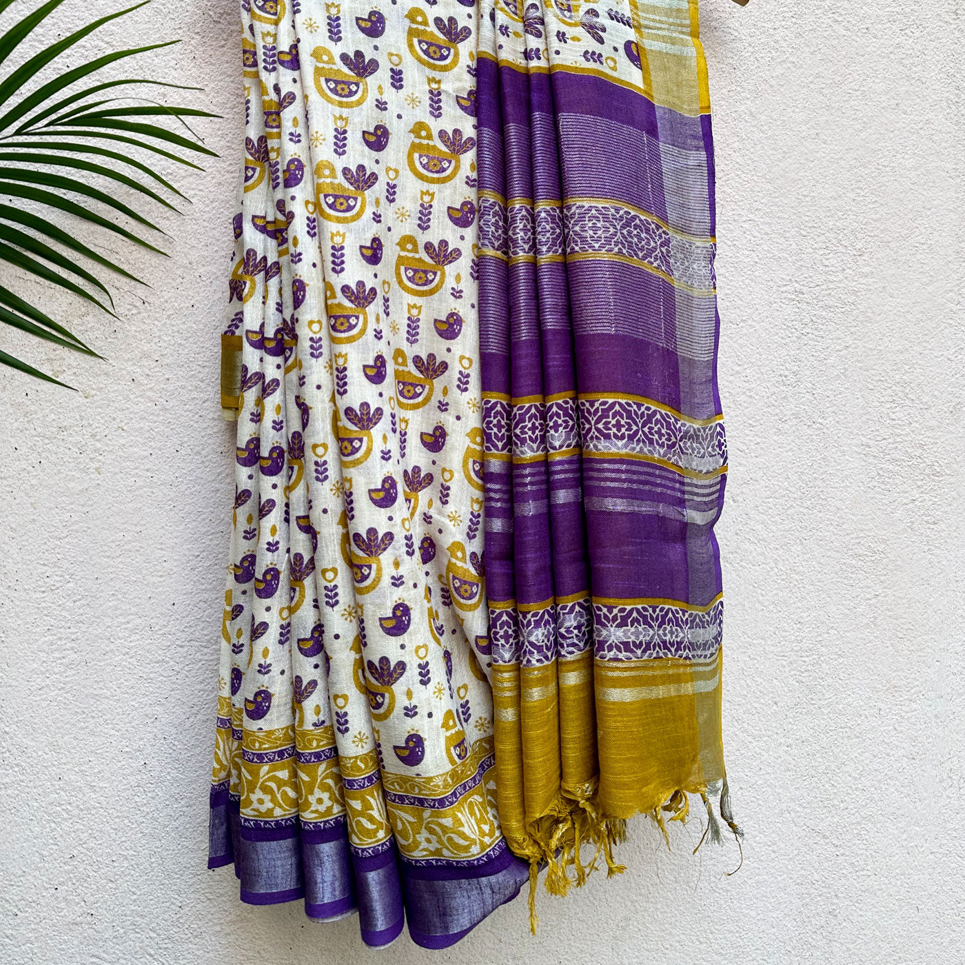 Vikings Printed Organic Linen Saree