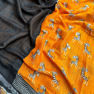 Zebra Cadabra Cotton Saree