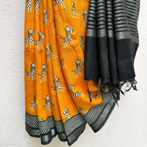 Zebra Cadabra Cotton Saree