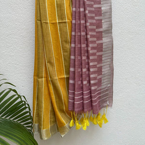 Wild Lantana Cotton Bamboo Silk Saree