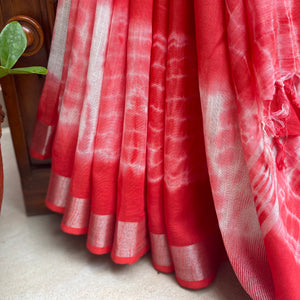 Bitter Sweet Love Shibori Cotton Linen Saree