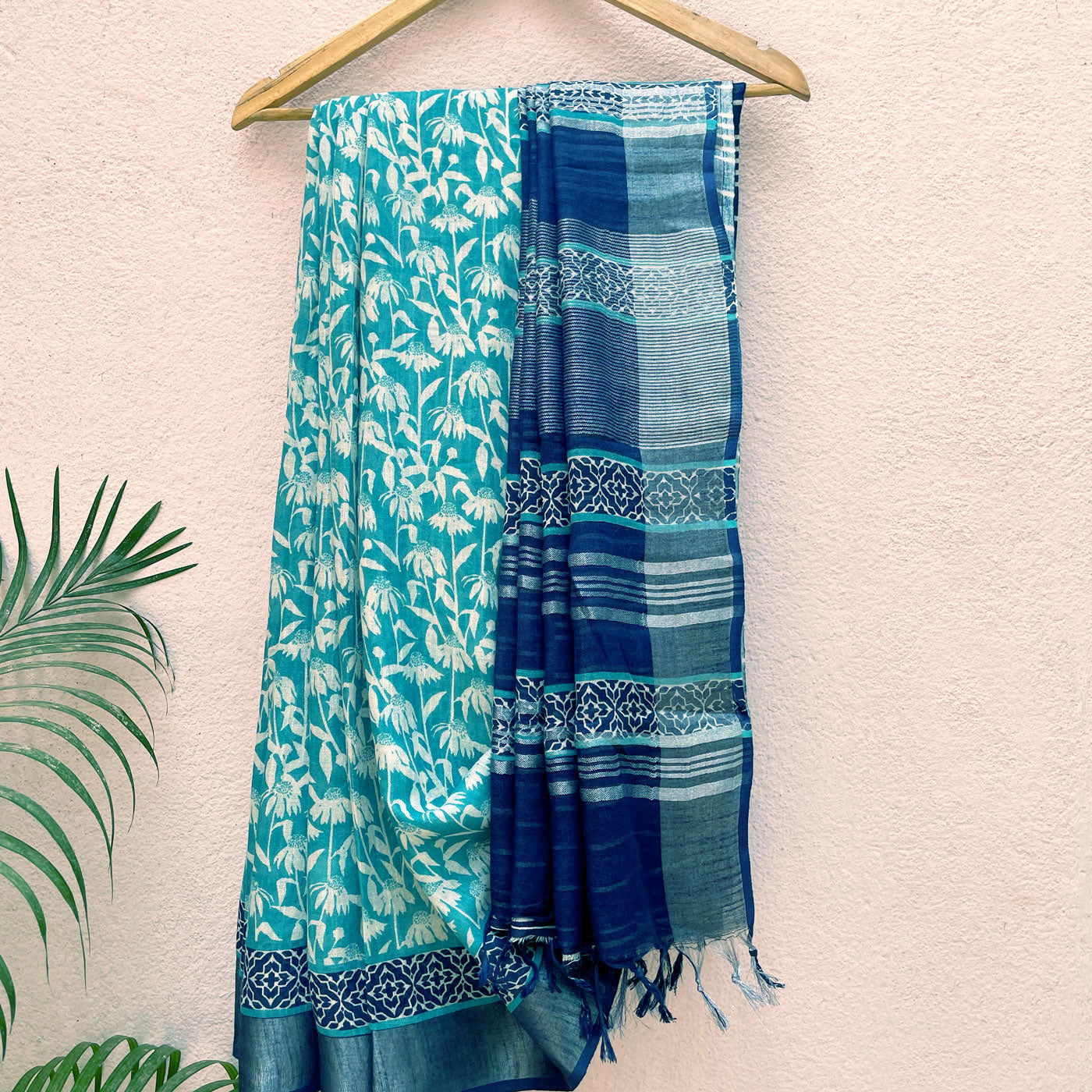 Bluebird Organic Linen Saree