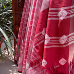 Load image into Gallery viewer, California Poppy Shibori Cotton Linen Saree
