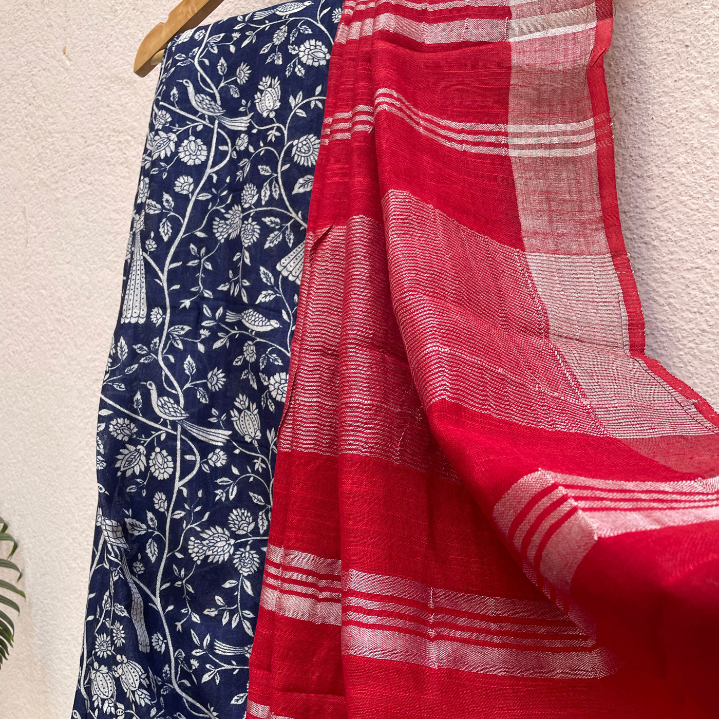 Dazzling Indigo Organic Linen Saree