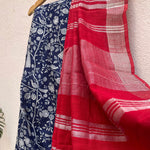 Load image into Gallery viewer, Dazzling Indigo Organic Linen Saree
