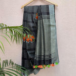 Load image into Gallery viewer, Elephant Safari Embroidered Linen Saree
