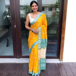 Load image into Gallery viewer, Gold Fusion Organic Linen Saree
