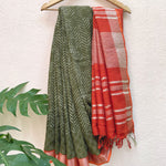 Load image into Gallery viewer, Green Pastures Organic Linen Saree
