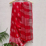 Load image into Gallery viewer, Hibiscus Red Organic Linen Saree
