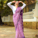 Load image into Gallery viewer, Hyacinth Violet Organic Linen Saree
