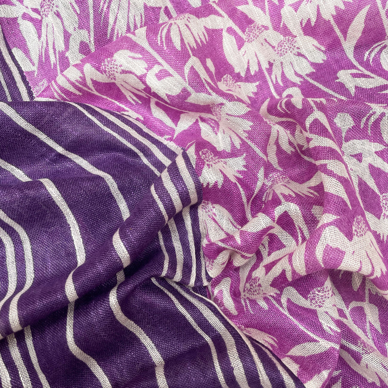 Hyacinth Violet Organic Linen Saree