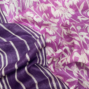 Hyacinth Violet Organic Linen Saree