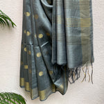 Load image into Gallery viewer, Silver Blue Tussar Georgette Silk Saree
