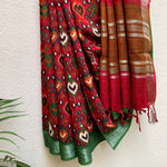 Load image into Gallery viewer, Watermelon Organic Linen Saree
