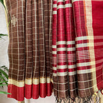 Load image into Gallery viewer, Mahogany Tussar Dupion Silk Saree
